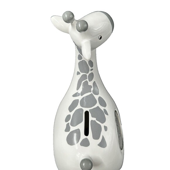 Things Remembered White and Gray Giraffe Ceramic Bank 11.5 in Tall - Picture 6 of 8